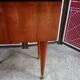 Vintage bedside table, mahogany veneer and tapered legs