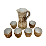 Service sandstone pitcher 6 glasses atelier dieulefit by jacques pouchain