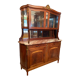 Sideboard two body mirror top marble decoration inlaid bronze Louis XVI