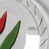 Assiette en verre vintage Kosta Boda, tulipe rouge par Ulrica Hydman Vallien