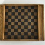Old wooden toy, Checkers and Goose game 1950s