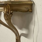 Pair of wall-mounted consoles with a mirror in Louis XV style.