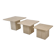 Set of 3 italian travertine coffee or side tables, 1980s