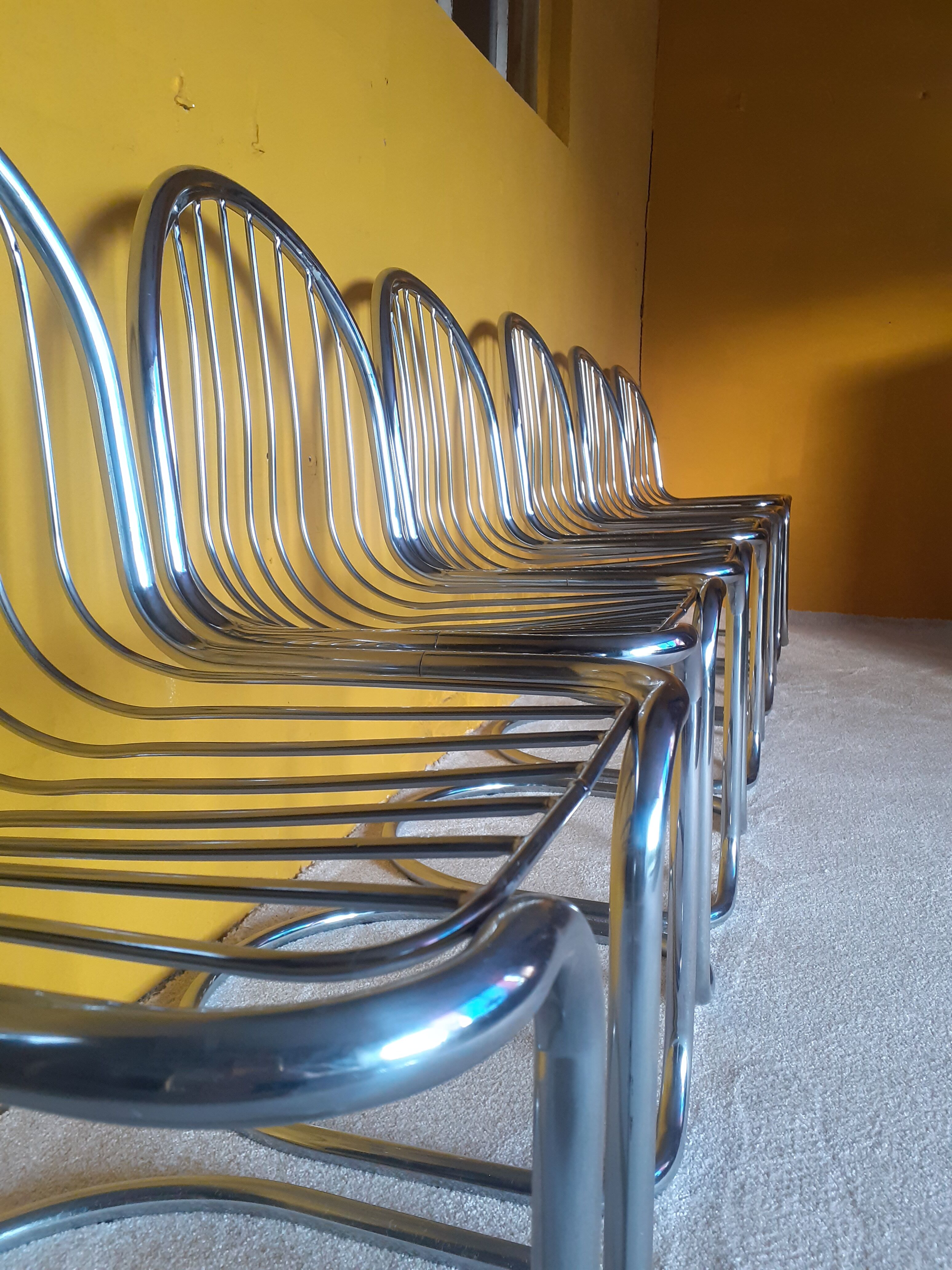 6 designer wired chairs vintage 1970