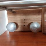 coat rack, sandblasted wooden and metal coat hooks