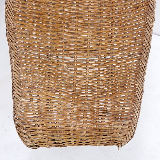 John Risley Style High-back Lounge Chair Solid Iron / Wicker Fran