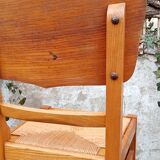 Pair of straw chairs from the 1950s