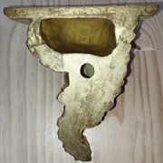 Wall console in rockwork – patinated gold decor, Louis XV style