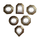 Set of 6 Moroccan mirrors in vintage openwork brass