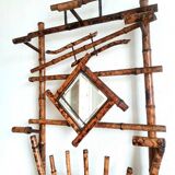 Art nouveau coat rack in tiger-print bamboo