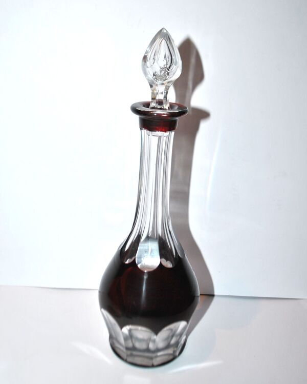 Carafe et 6 verres à liqueur Saint-Louis Bristol Joseph overlay cristal doublé