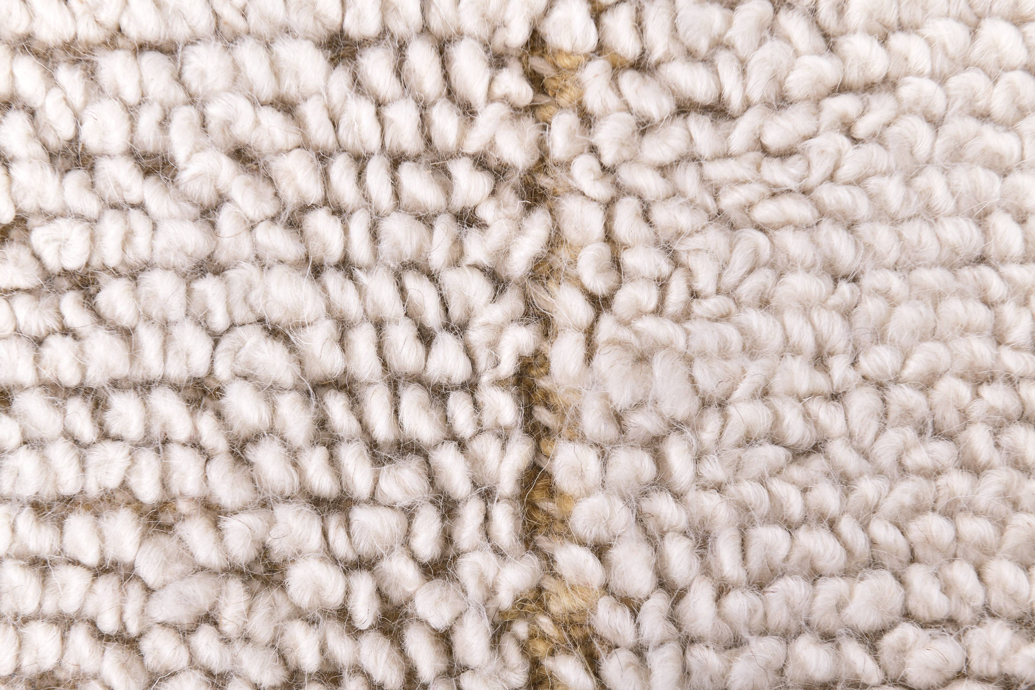 9x10 Mustard Beige Handmade Wool Moroccan Rug, 278x298Cm