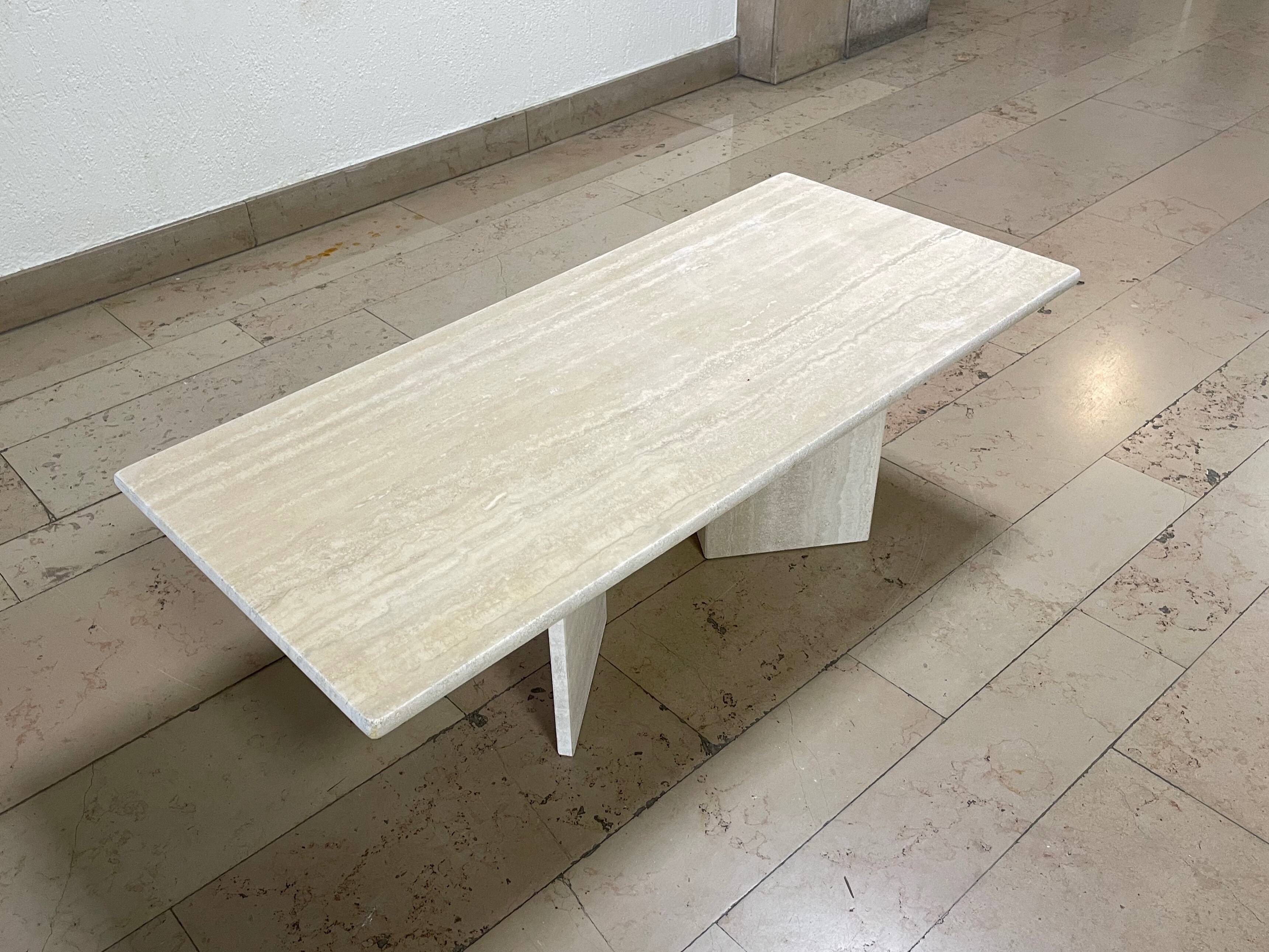 Travertine coffee table - 1980s