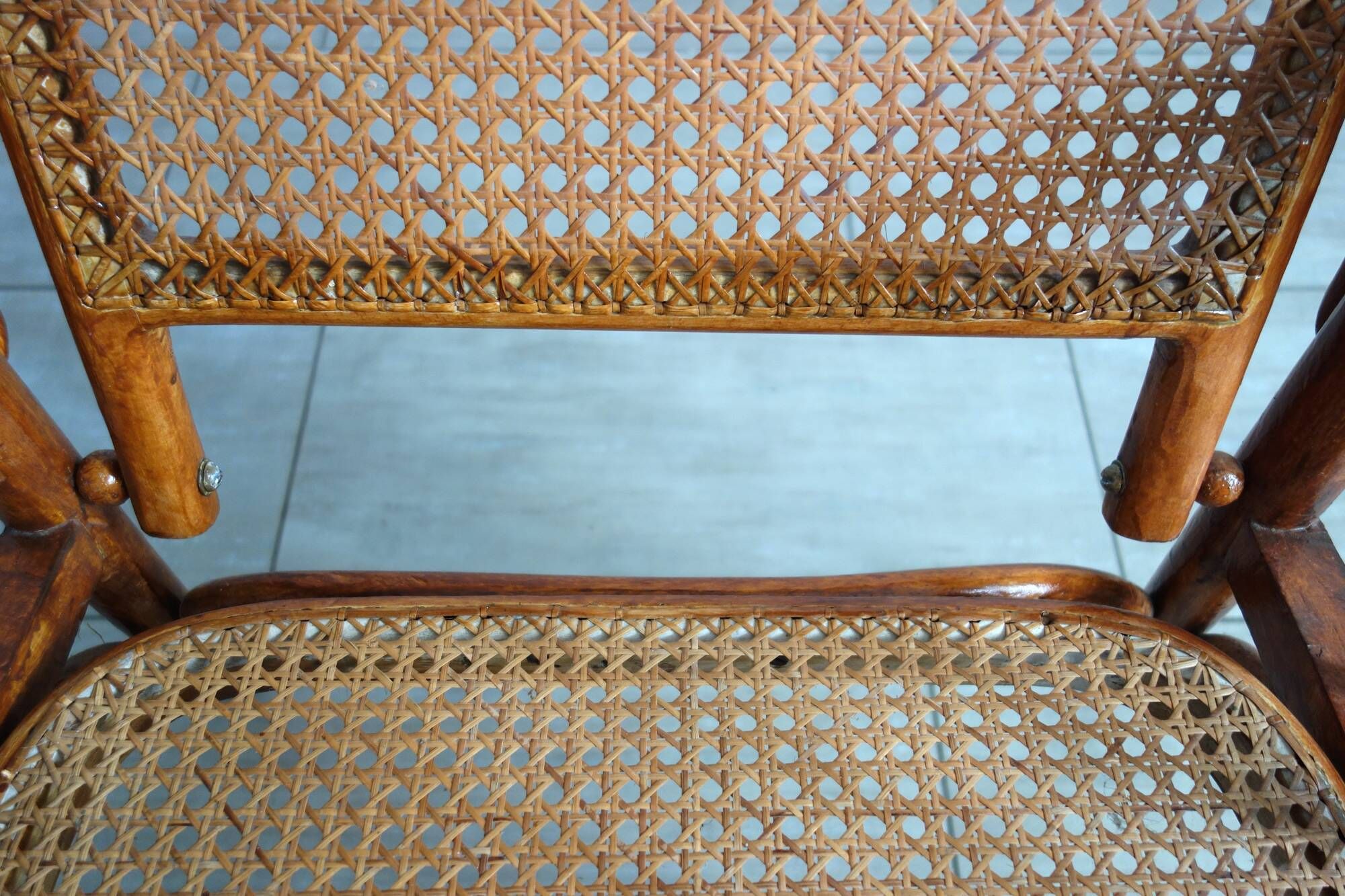 Fauteuil à crémaillère Fischel vers 1900