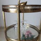 Pair of round old brass glass desserts