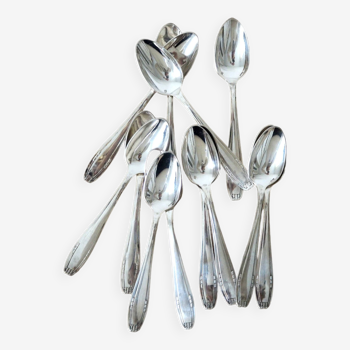 Set of 12 small silver spoons Art Deco