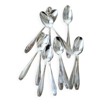 Set de 12 petites cuillères plaquées argent Art Déco