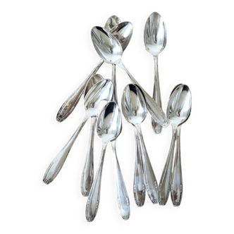 Set of 12 small silver spoons Art Deco