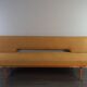 Sofa and daybed in beech and mustard fabric by Miroslav Navratil, vintage Czechoslovakia 1960s