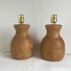 Pair of turned wooden bedside lamp legs