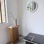 Miroir hexagonal métal brossé 1970