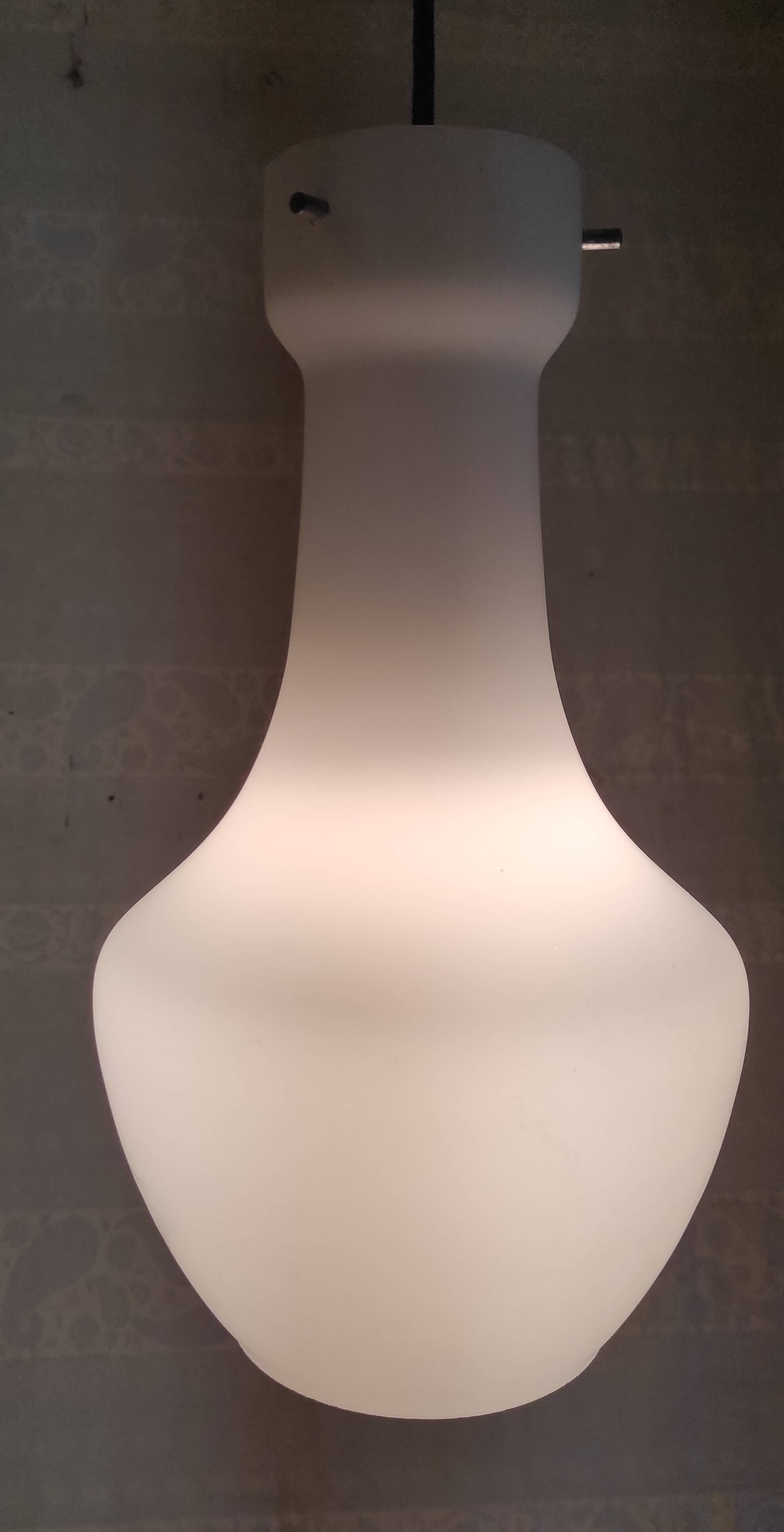Opaline globe design pendant light by Targetti Sankey (Italy) - mid-20th century