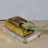 Mid Century Modern Lucite Serpent Table Lamp Cobra Brass