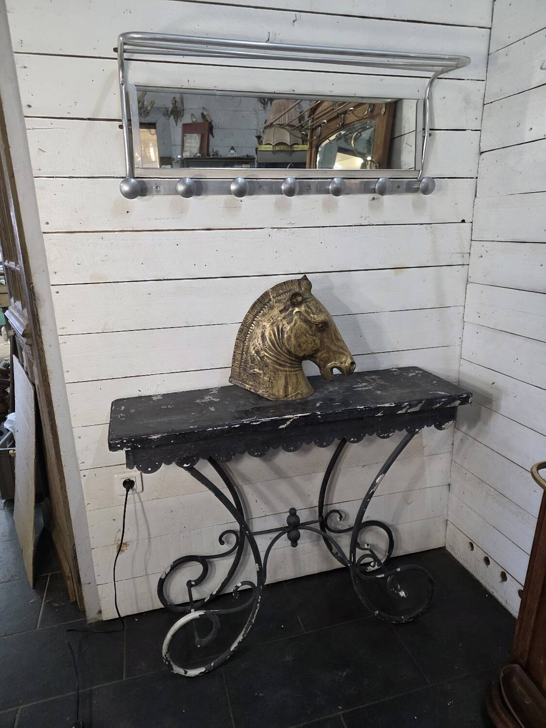 Massive wrought iron console from the 20th century.