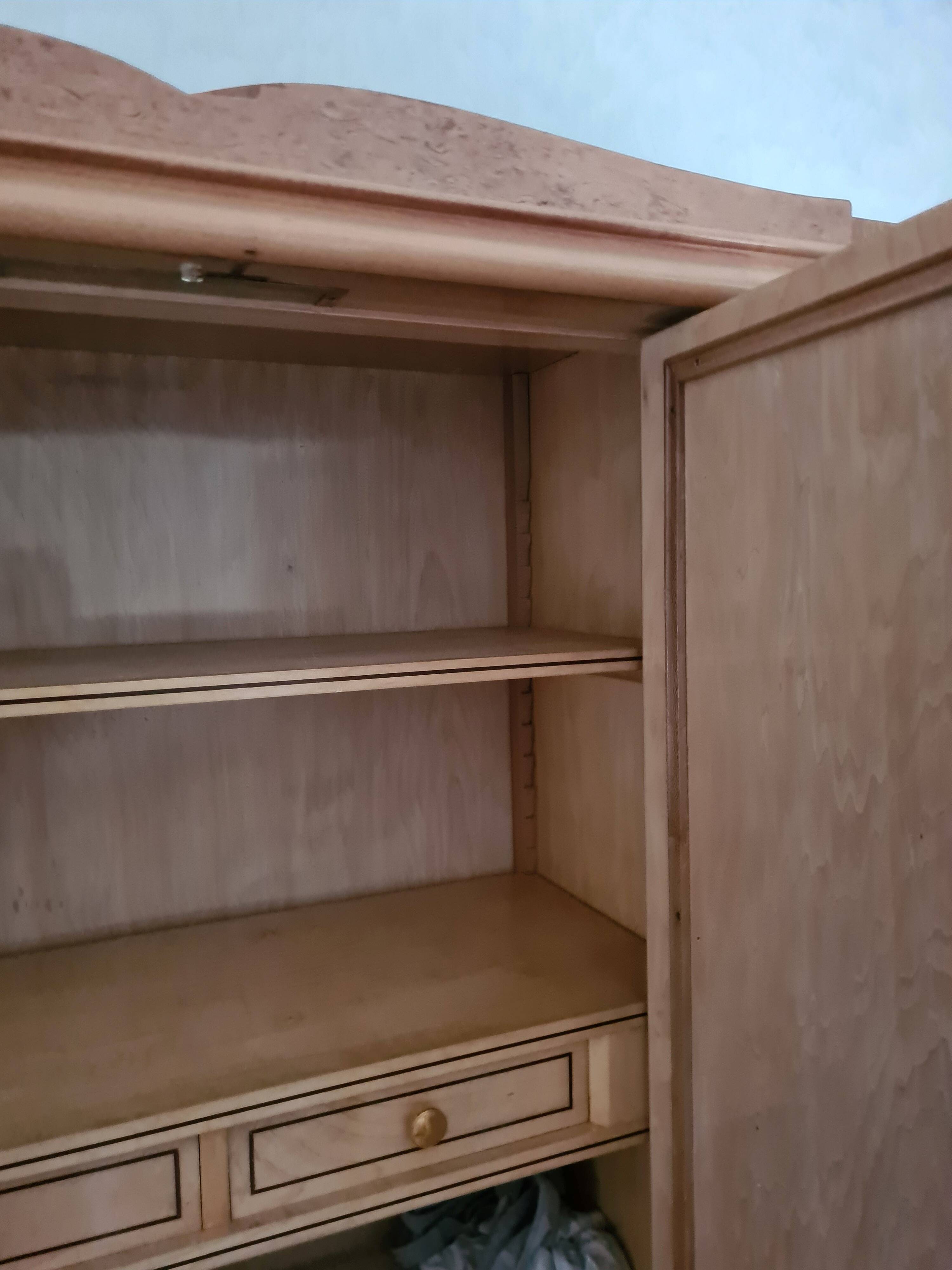1940s burl wood wardrobe