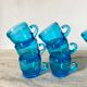 Vintage blue glass coffee cups