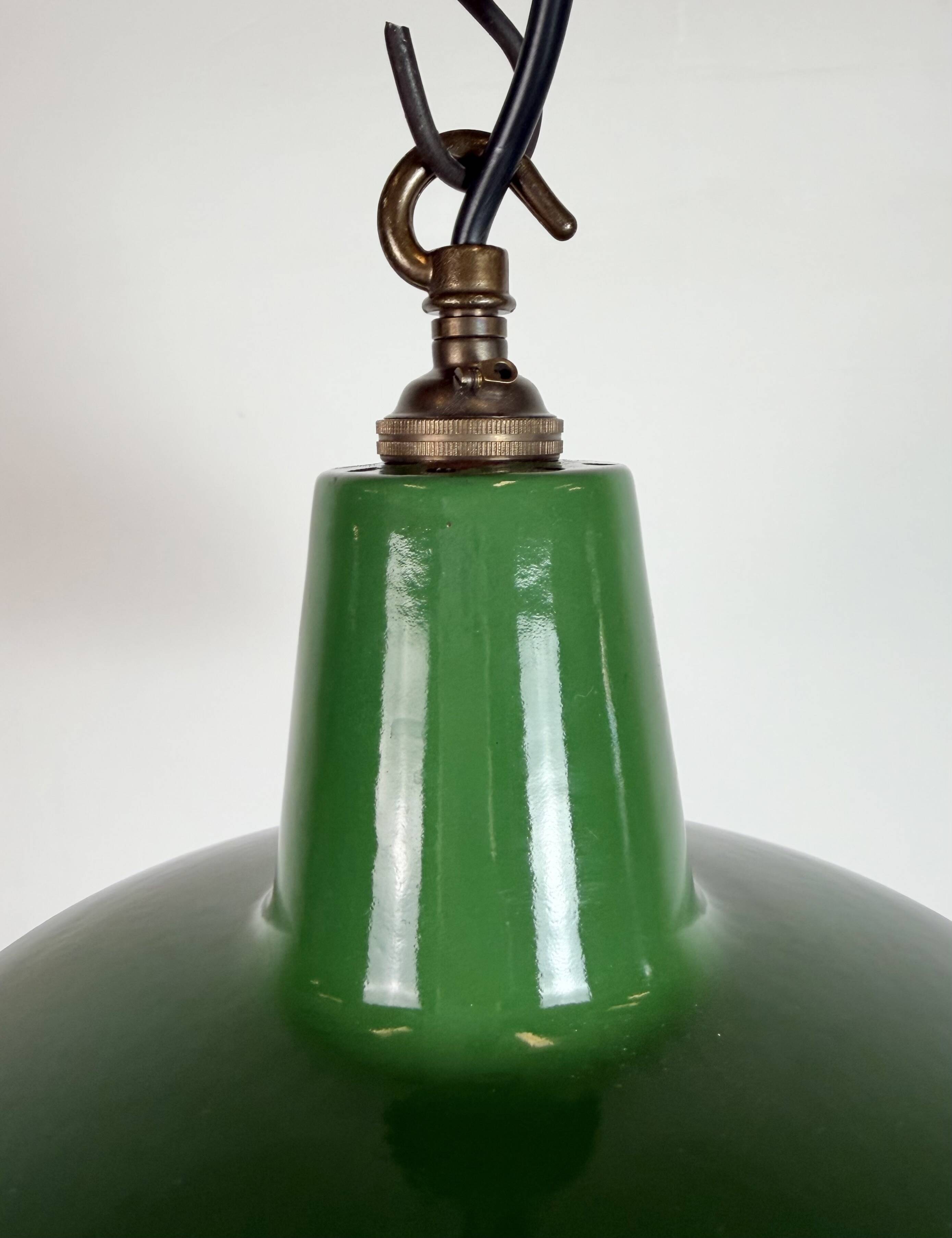 Industrial Green Enamel Factory Pendant Lamp from Revo, 1950s