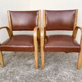 Fauteuils Bridge Bow Wood 1950