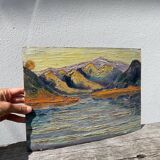 Old landscape painted with a knife