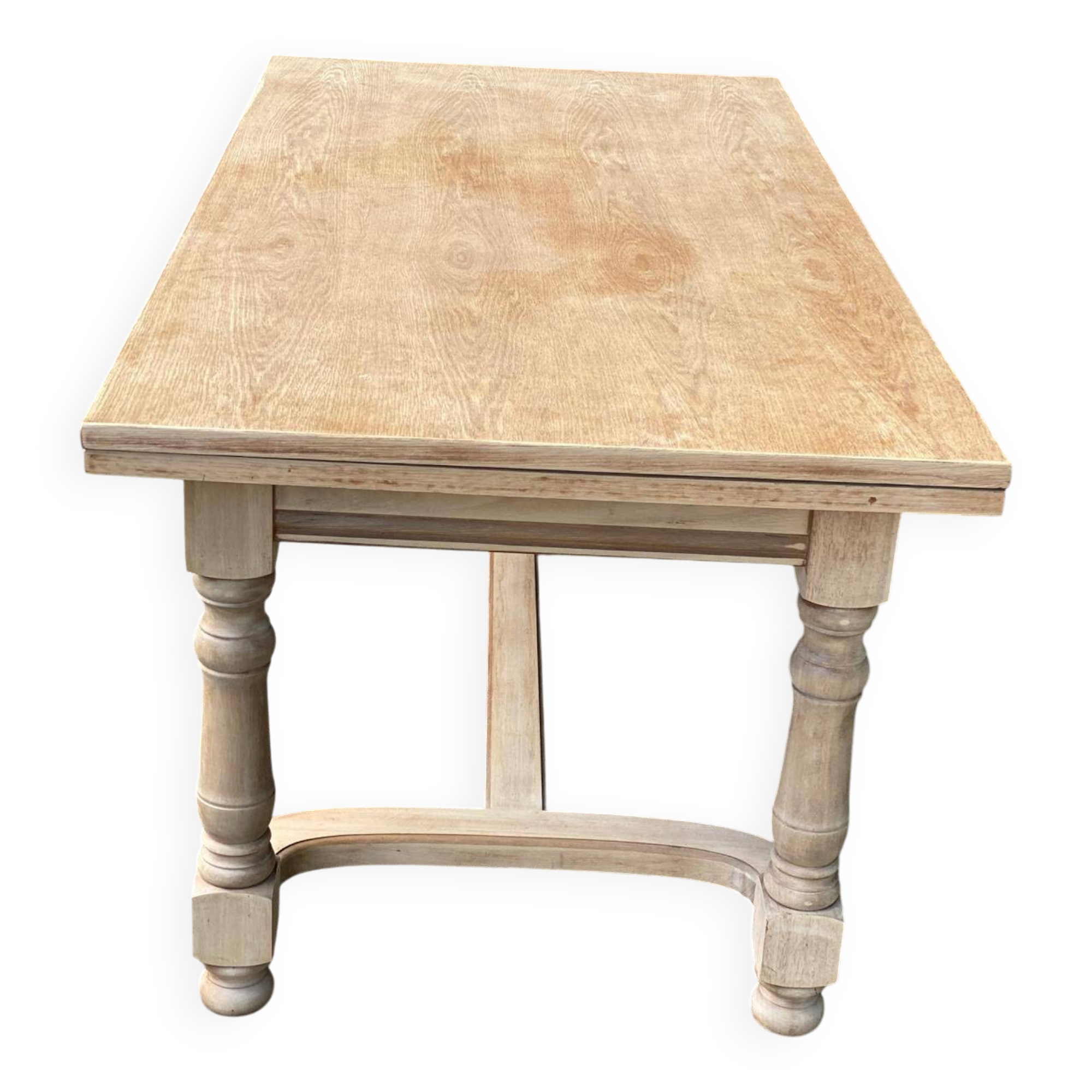 Extendable farmhouse dining table, renovated in raw wood, 270cm