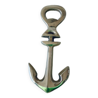 Boat anchor shaped brass bottle opener