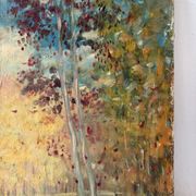Paysage romantique, huile sur toile