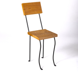 Chair in wood and black metal, 1990s