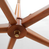 1960s ceiling light walnut opaline glass