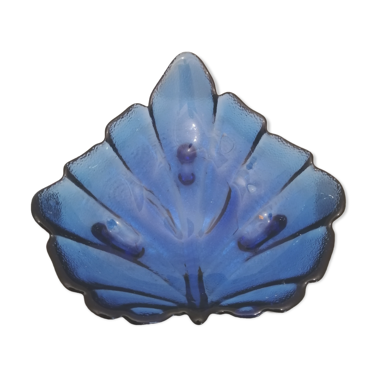 Blue glass fruit cup