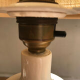 White lacquered wood lamp from the 1970s