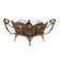Art Nouveau platter with ceramic insert in openwork metal basket, burgundy glaze with gilt accents