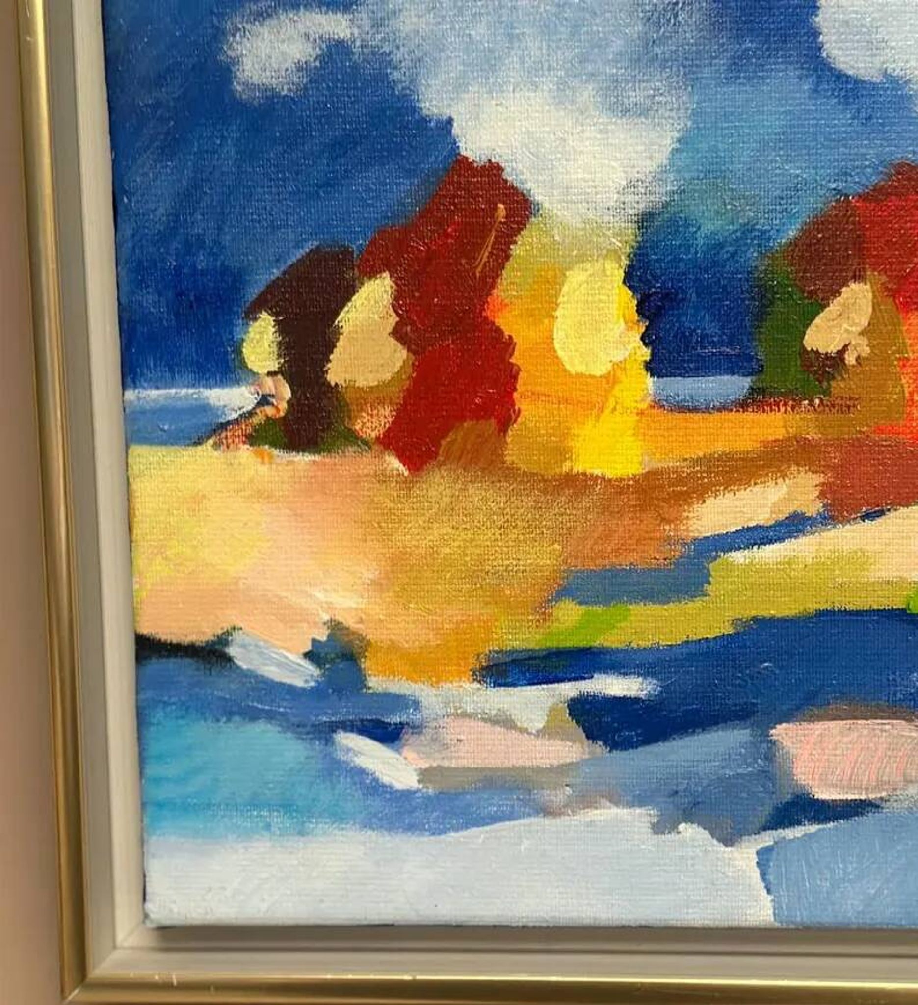 Original Swedish Oil on Canvas – “The Wandering Poet” by Anita Fröding – Signed – Vintage and Framed – 39 × 31 cm (15.4" × 12.2")