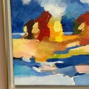 Original Swedish Oil on Canvas – “The Wandering Poet” by Anita Fröding – Signed – Vintage and Framed – 39 × 31 cm (15.4" × 12.2")