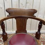 Fauteuil de bureau de bateau en acajou tournant