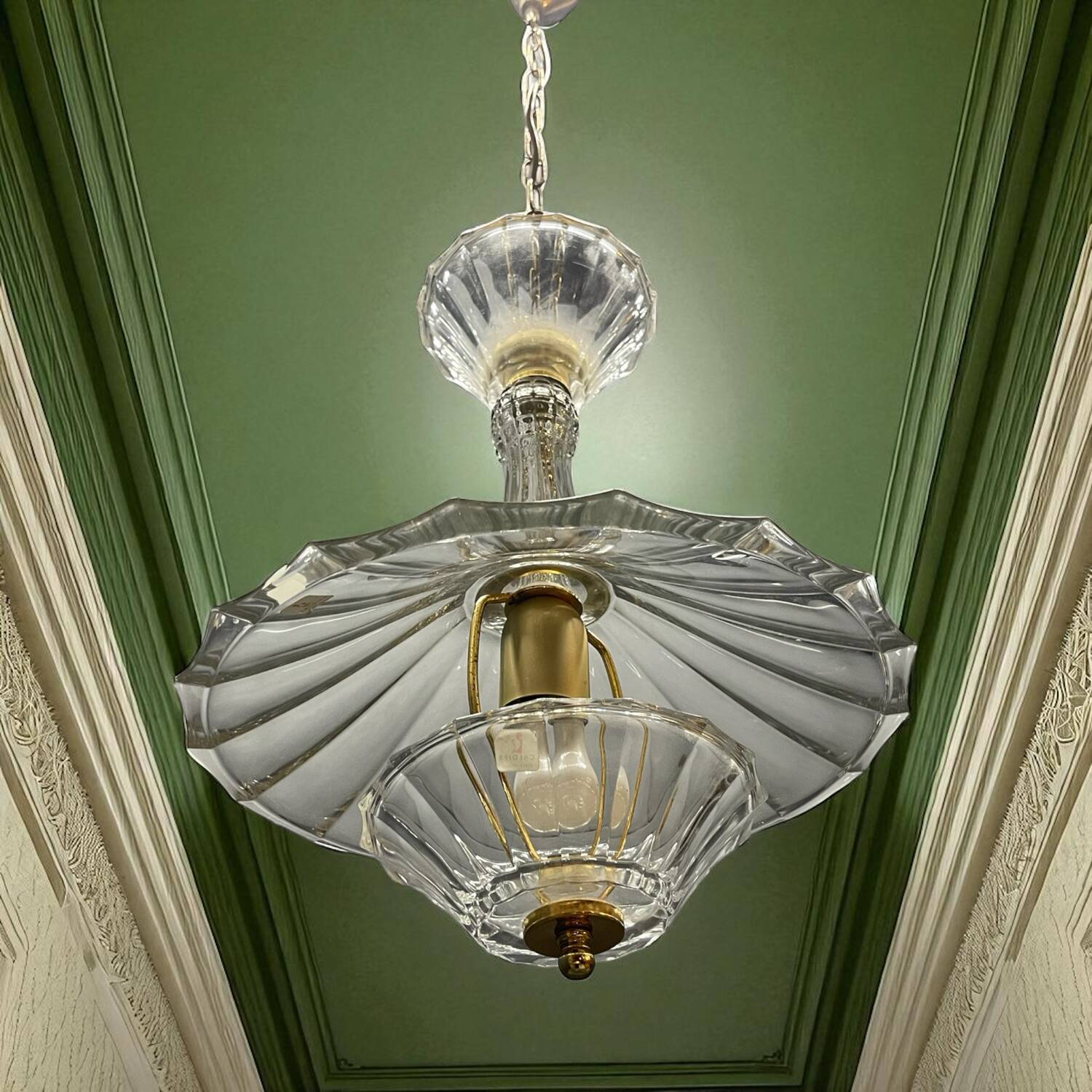 Vintage Crystal Pendant Light by Caldier, Italy, 1970s