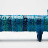 Le Chat by Aldo Londi for Bitossi in blue ceramic, circa 1950