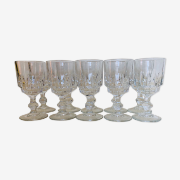 Set of ten glass liquor glasses