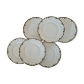 Set of 6 plates Legrand porcelain from Limoges