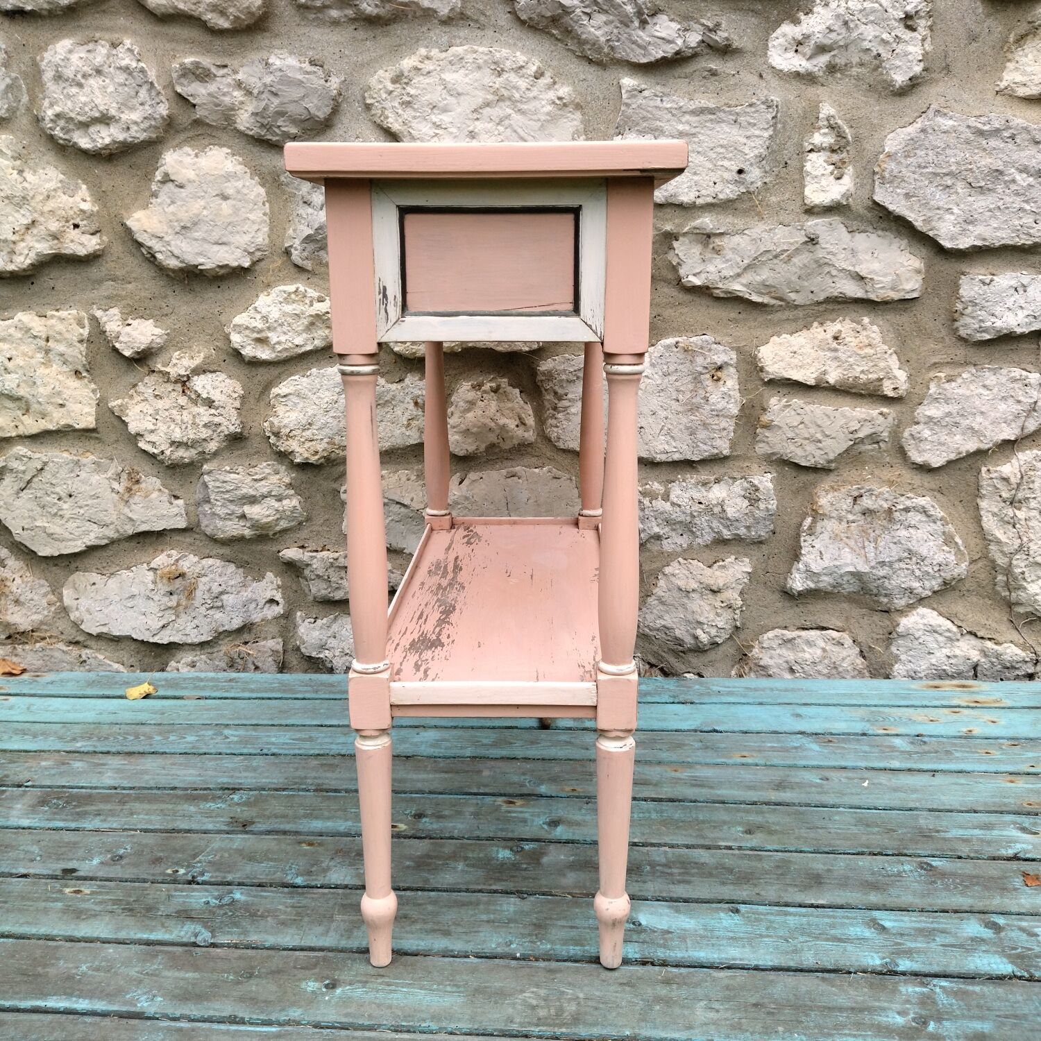 Jardinière ancienne porte plantes bois laiton zinc