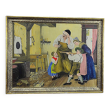 W. Melchinger - Scène folklorique bavaroise dans une menuiserie 1956